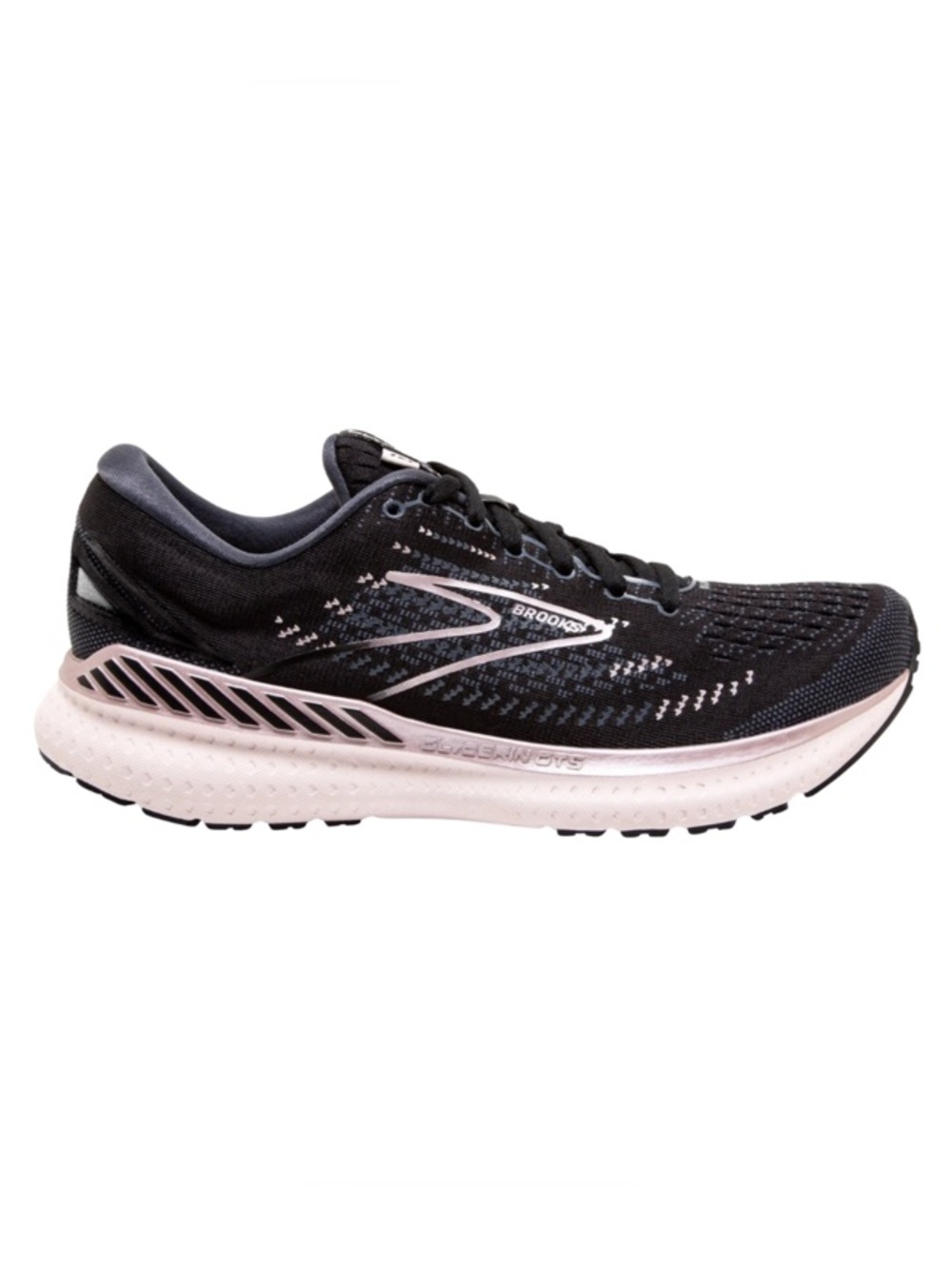 Brooks Women’s Glycerin GTS 19 running shoes in a black and rose gold size 7.5